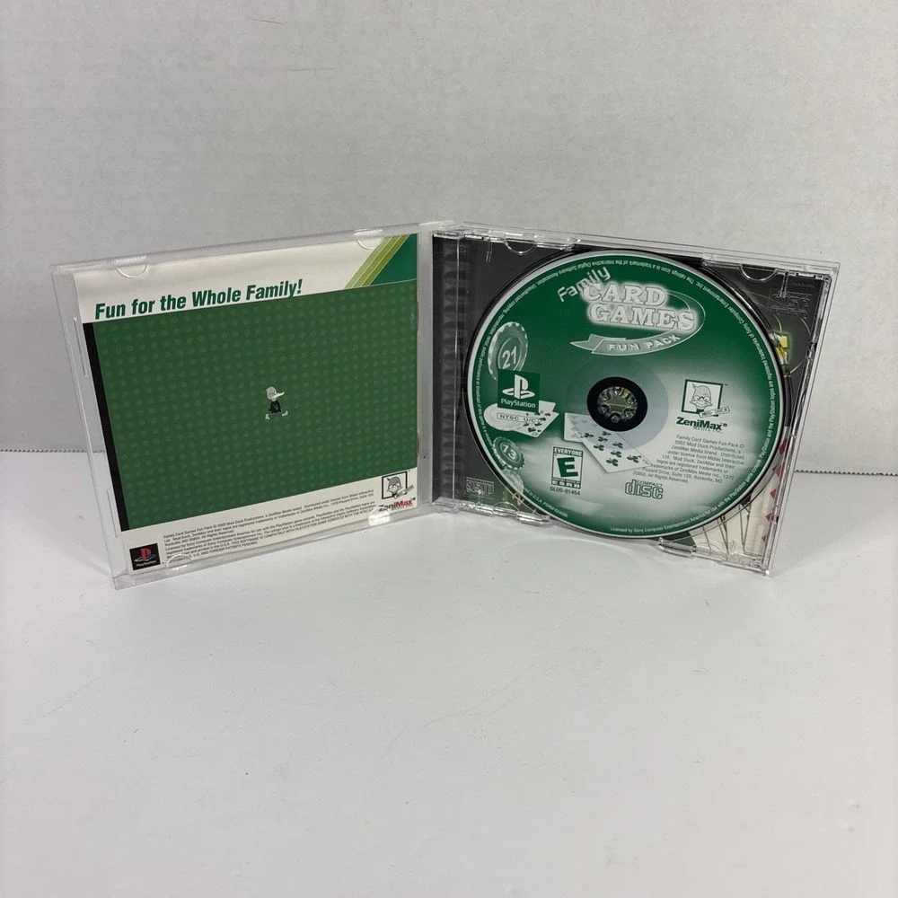 Family Card Games Fun Pack Sony PlayStation 1 PS1 2002 SLUS-01454 Complete CIB
